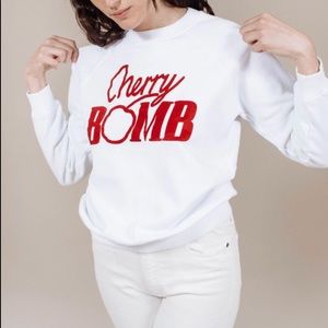 ganni velvet sweatshirt